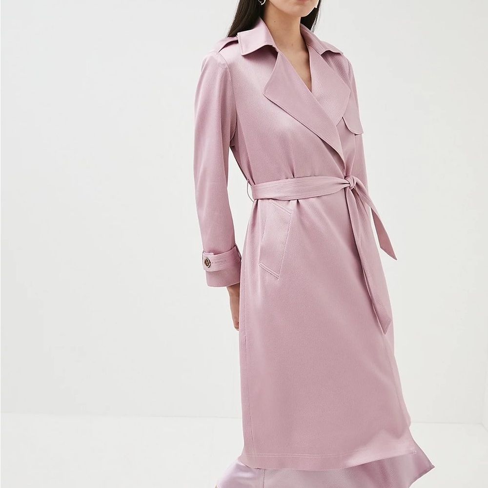 Karen Millen Satin Trench Coat Petite